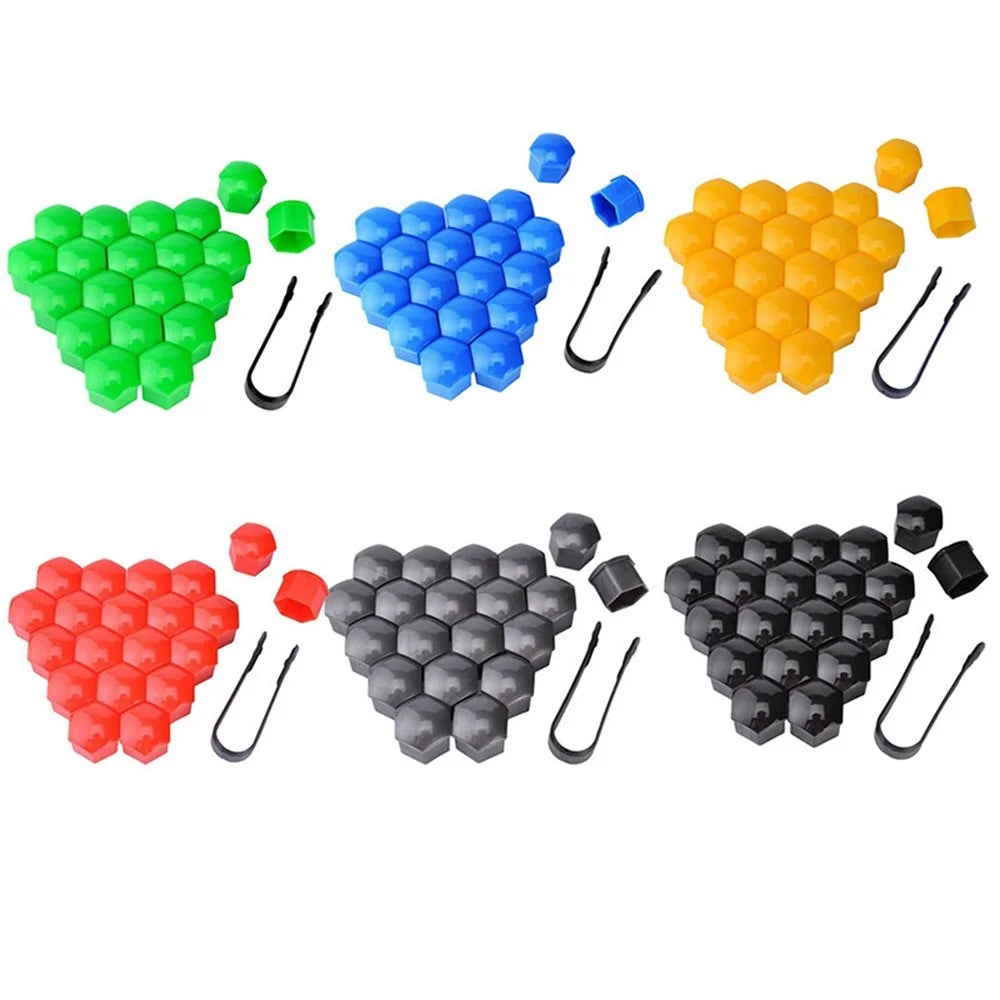 Universal Car Accessory 20Pcs 17mm Wheel Nut Bolt Covers Tire Screw Cap Hub Protective Covers - Red - 4