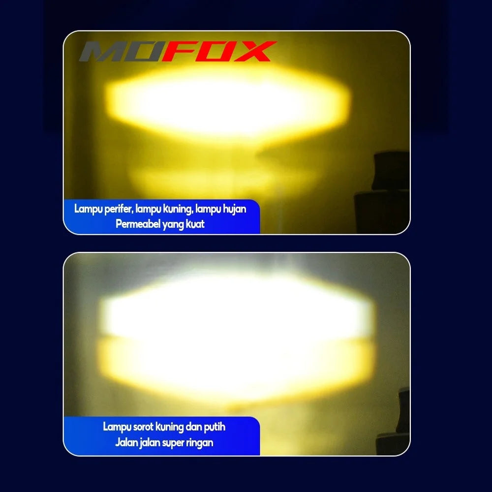 MOFOX 4-LED Motorcycle Auxiliary Light Waterproof Motorbike External Headlight Fog Lamp - 6