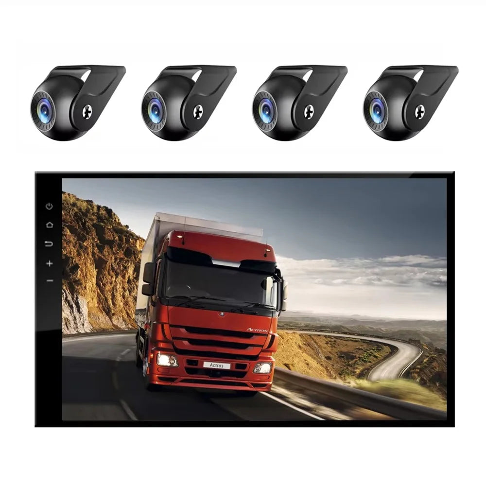 T960P 10.1 Inch Large Screen Car Driving Recorder 4-Channel Monitoring Dash Cam with F10 Night Vision Backup Camera - 2