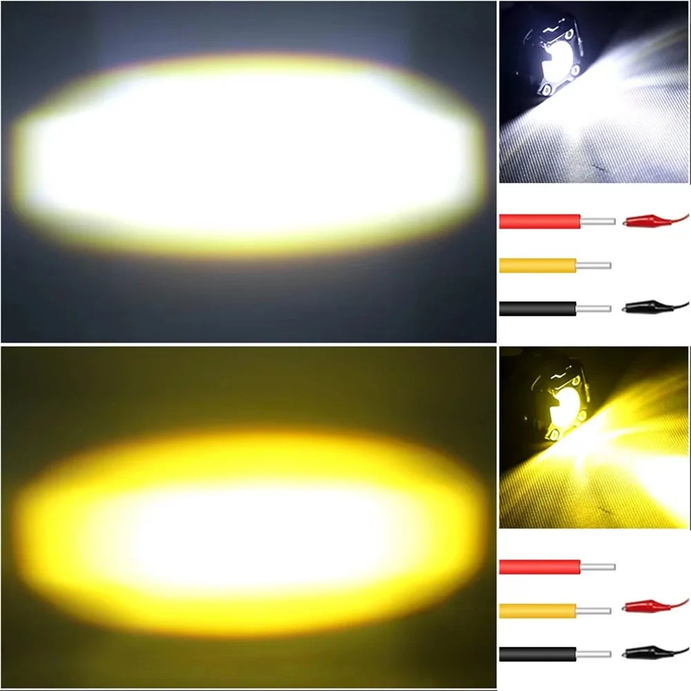 V90 Motorcycle Spotlight 30W IP65 Waterproof Fog Lamp Yellow and White Light Car LED Auxiliary Headlight - 3