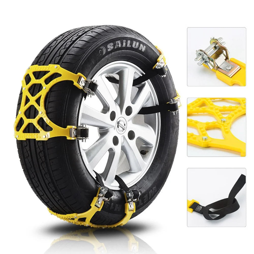 6Pcs Winter Car Tire Snow Chains Anti Skid Automotive Tire Wheels Chains Safety Traction Chains - 5