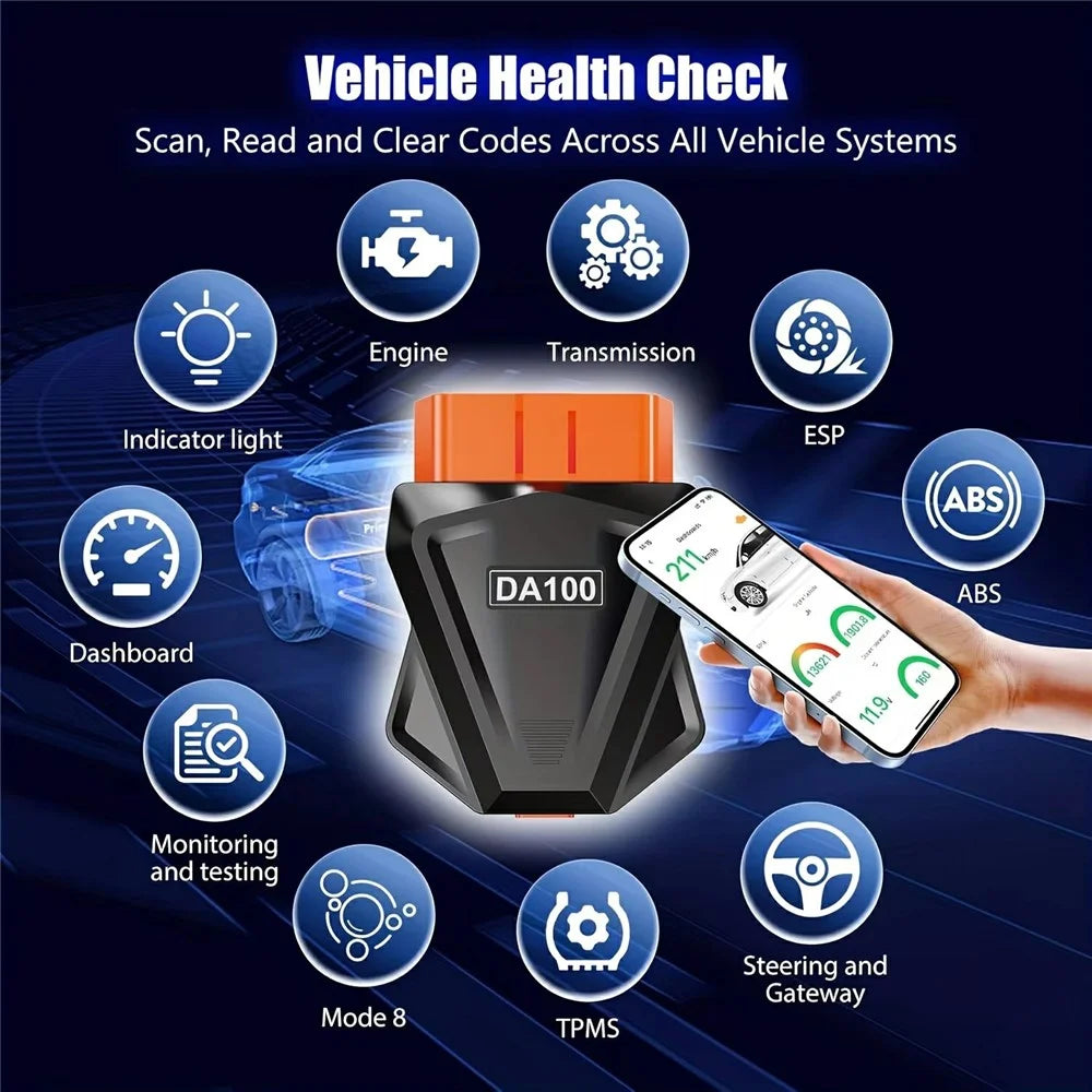 DA100 Bluetooth-compatible OBD Car Diagnostic Scanner Automotive Engine Fault Code Reader for Android iOS - 5