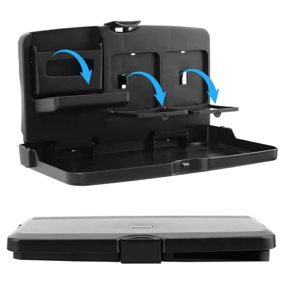 Plastic Car Seat Tray Table Foldable Backseat Desk for Eating Working Multi-Purpose Vehicle Organizer - 1