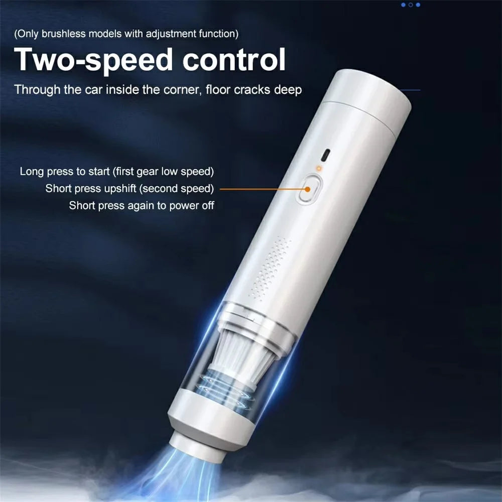 Brushless Motor Car Vacuum Cleaner 200W High Power Multifunction Handheld Cordless Suction Blower - White - 6