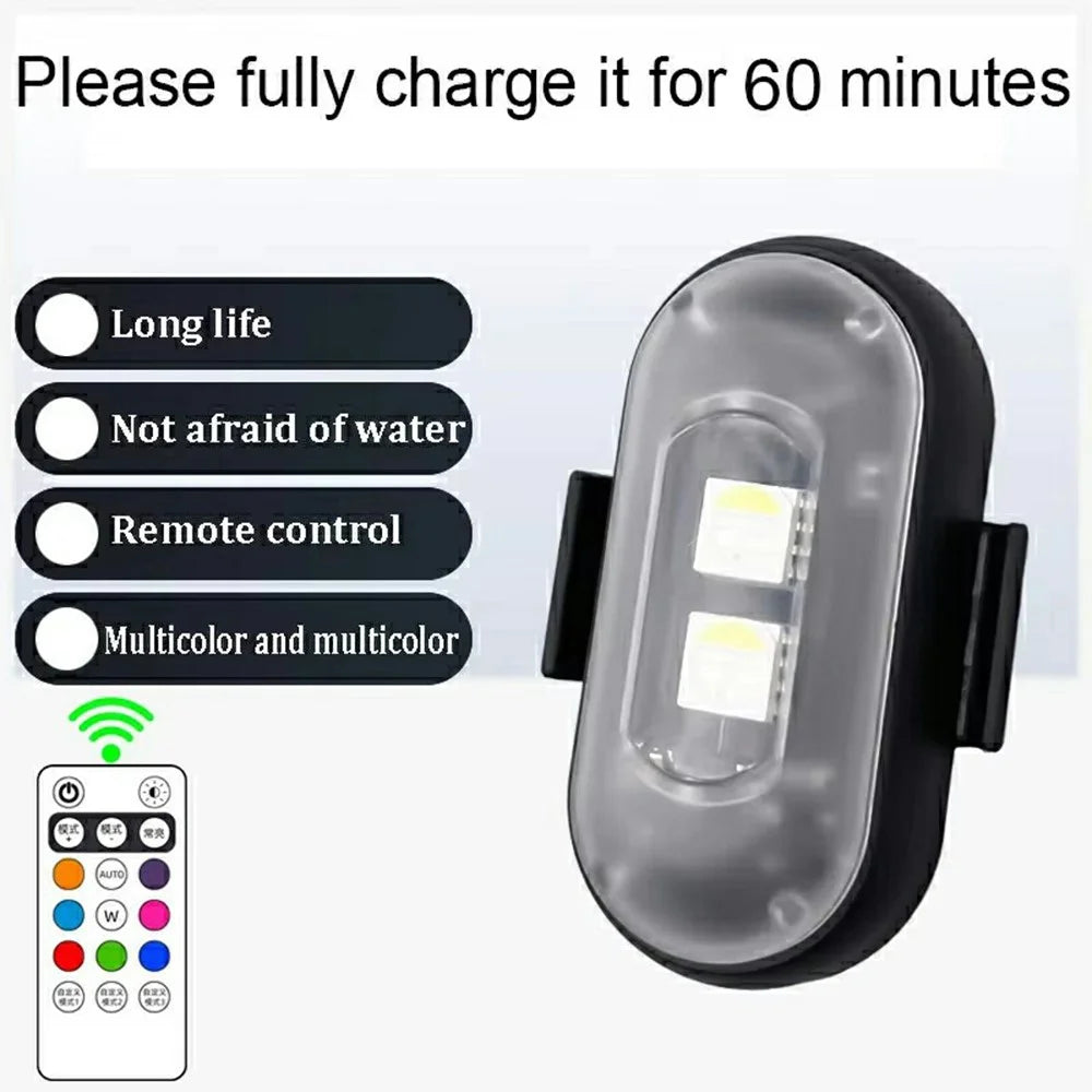 Magic Tape Fixing Remote Control Wireless LED Strobe Light for Car / Motorcycle / Drone 8 Colors 10 Modes Warning Lamp - 3