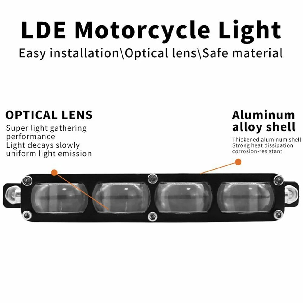 V81 4-LED Headlight for Motorcycle 50W Waterproof Car Auxiliary Lamp High Low Beam with Cooling Fan - 5