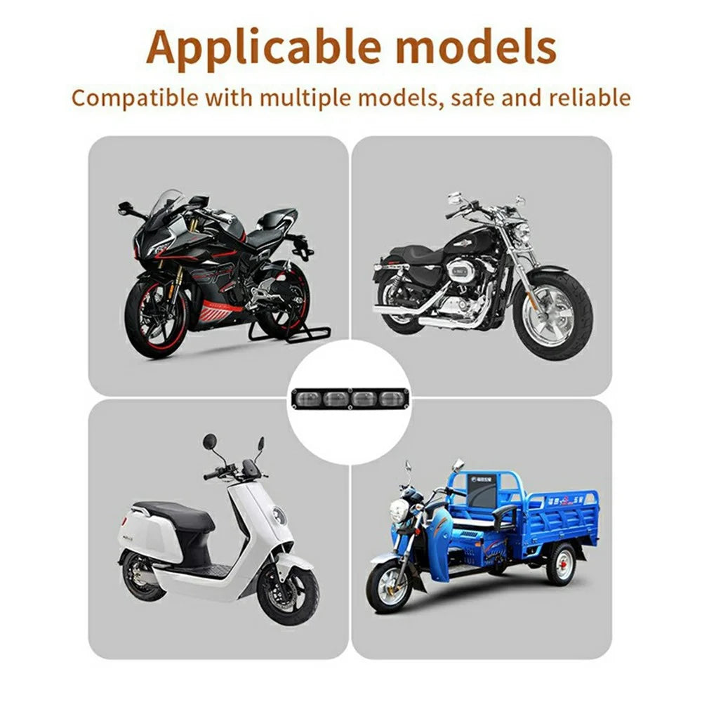 V81 4-LED Headlight for Motorcycle 50W Waterproof Car Auxiliary Lamp High Low Beam with Cooling Fan - 7