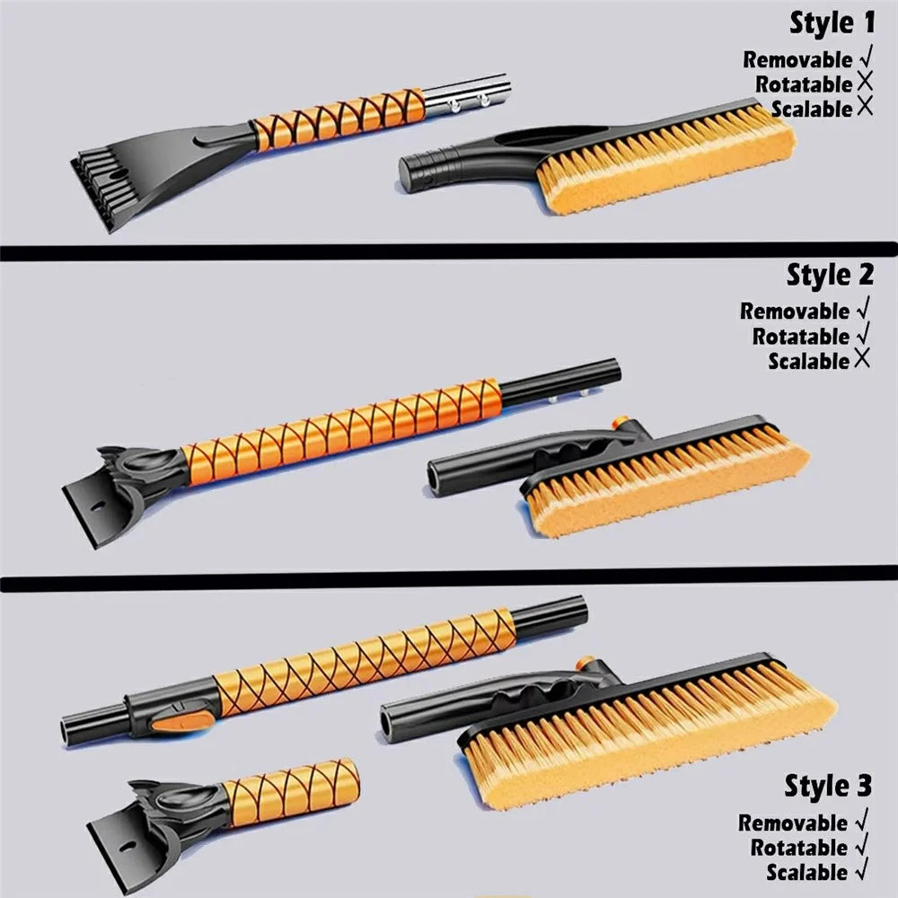 ST-3908 Telescopic handle Windshield Cleaner for Vehicles 2 in 1 360 Degree Rotatable Car Snow Brush Ice Scraper - 7