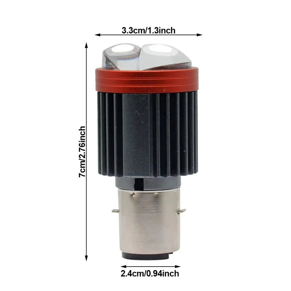 Motorcycle Dual Lens Projector LED Headlight High Low Beam Waterproof Electric Vehicle Front Lamp - White Light - 6