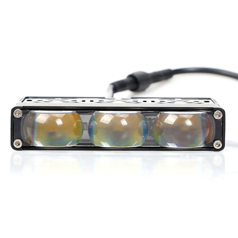 3-LED Car Spotlight IP67 Waterproof Yellow and White Light High Low Beam Lamp for Truck / SUV / ATV - 3