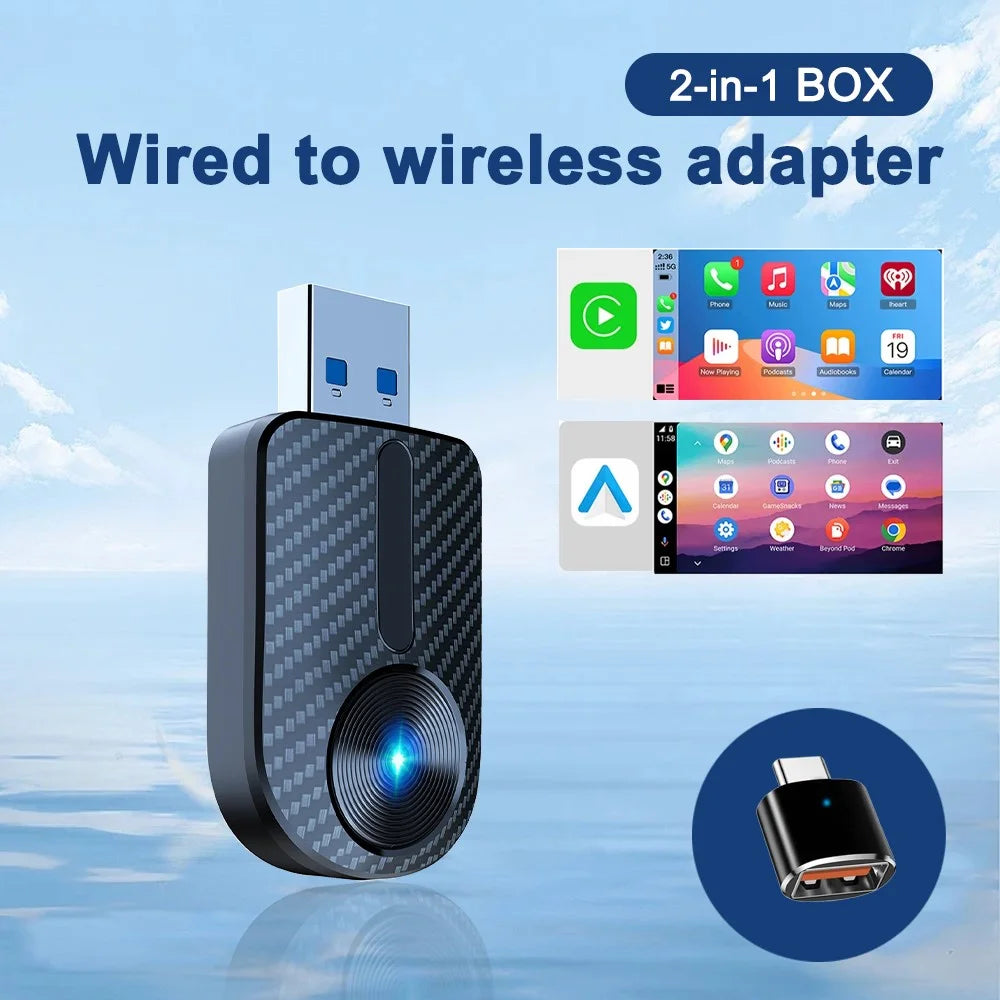M27 2 in 1 Plug and Play USB AI Box for CarPlay / Android Auto Wired to Wireless Car Adapter - 4
