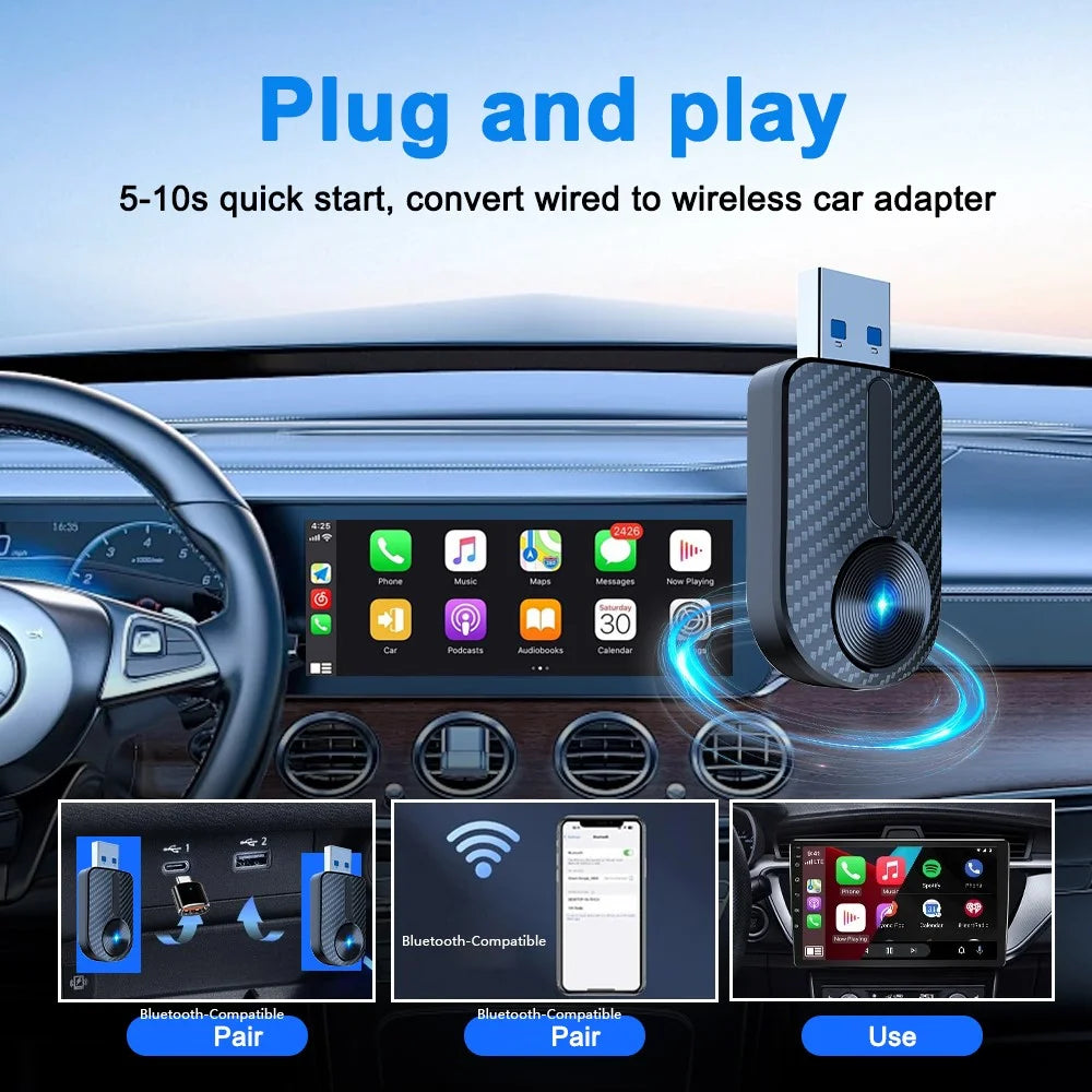 M27 2 in 1 Plug and Play USB AI Box for CarPlay / Android Auto Wired to Wireless Car Adapter - 7