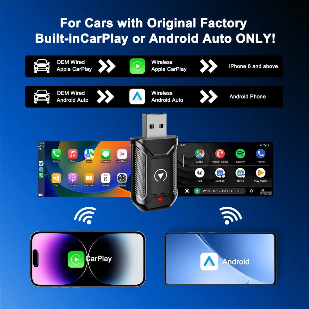 M30 2 in 1 AI Box Wireless Car Adapter for CarPlay / Android Auto Upgrade Compatible with Built-in CarPlay / Android Auto Vehicles - 5