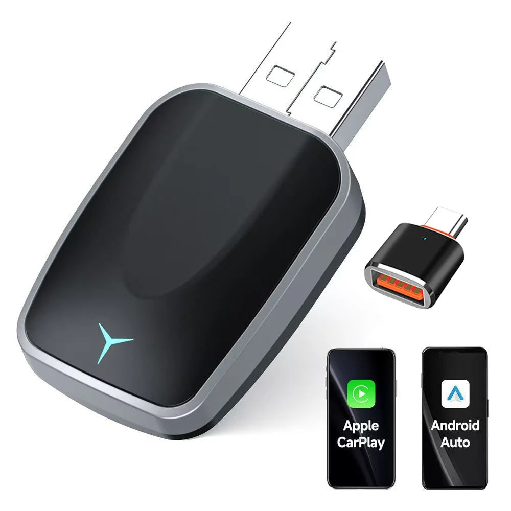 M34 2 in 1 AI Box Wireless Car Adapter for Upgrading Wired CarPlay / Android Auto to Wireless Compatible With Built-in CarPlay / Android Auto Vehicles - 1