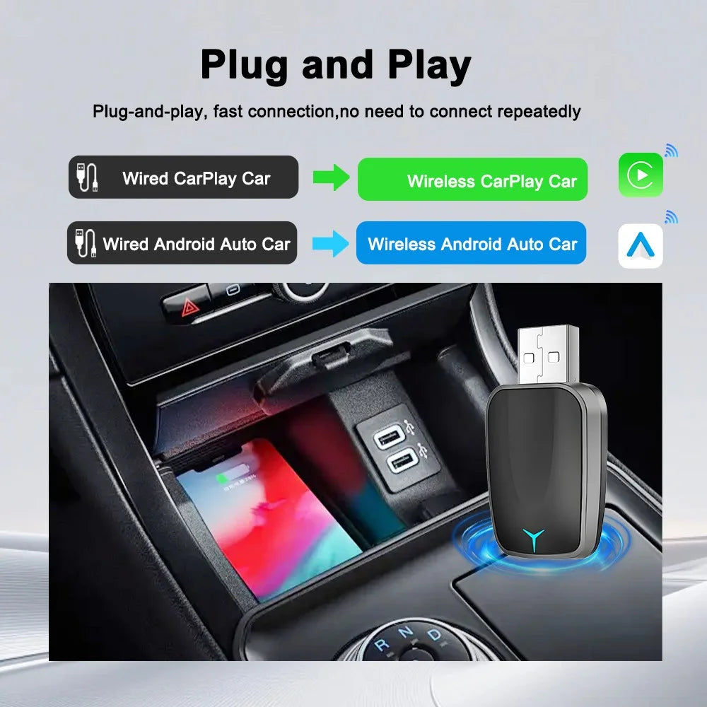 M34 2 in 1 AI Box Wireless Car Adapter for Upgrading Wired CarPlay / Android Auto to Wireless Compatible With Built-in CarPlay / Android Auto Vehicles - 6