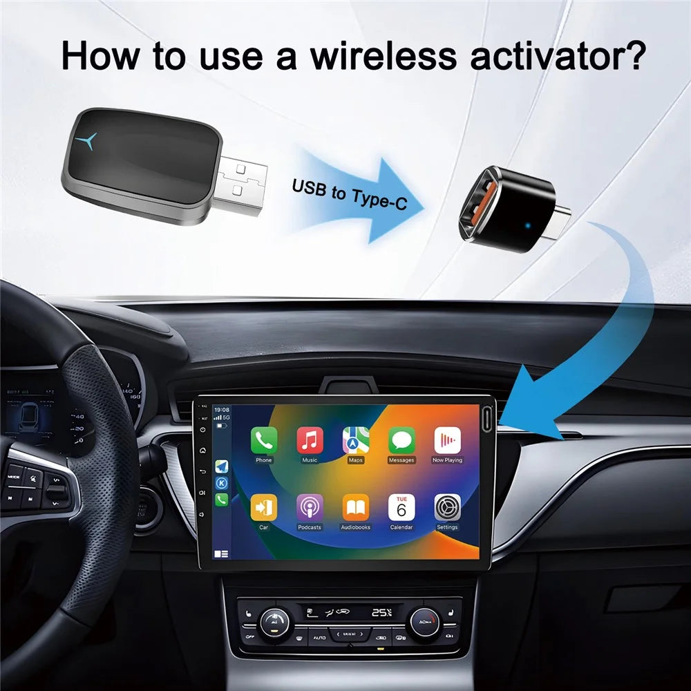 M34 2 in 1 AI Box Wireless Car Adapter for Upgrading Wired CarPlay / Android Auto to Wireless Compatible With Built-in CarPlay / Android Auto Vehicles - 7