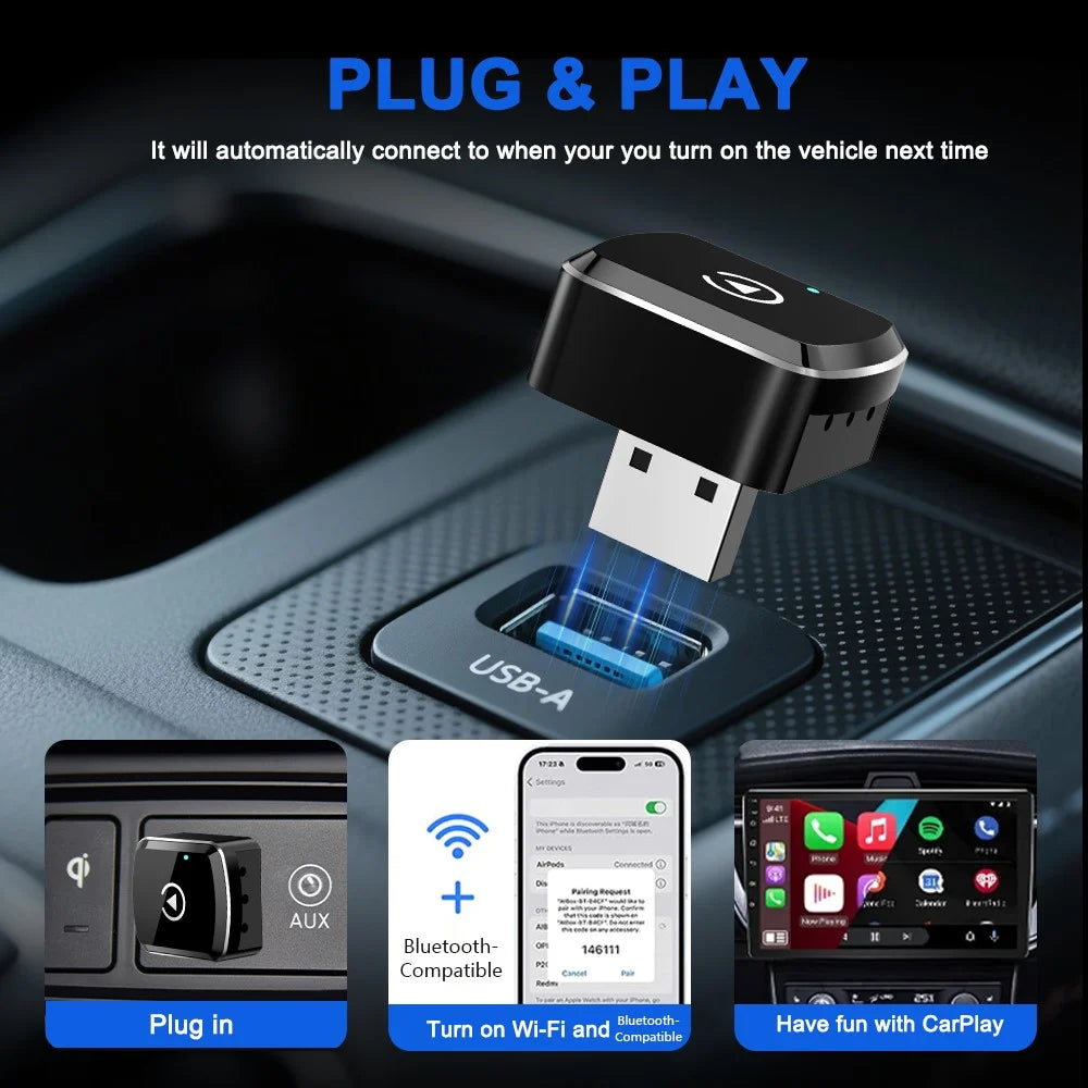 M39 2 in 1 AI Box Wireless Car Adapter for CarPlay / Android Auto Upgrade Wired to Wireless Compatible with Built-in CarPlay / Android Auto Vehicles - 5