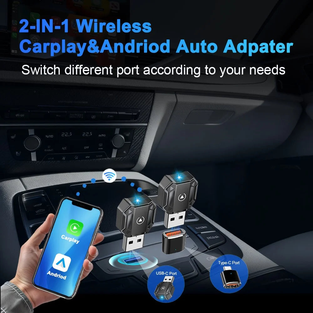 M36 2 in 1 Ai Box Wireless Car Adapter Car Play / Android Auto Wired to Wireless Converter for Vehicles - 3
