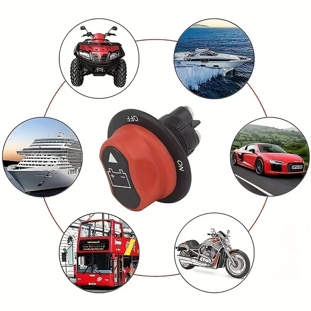50A Battery Disconnect Switch Marine Yacht Car Black Rotary Power Cut Off Switch for Boat RV Truck Motorcycle - 6