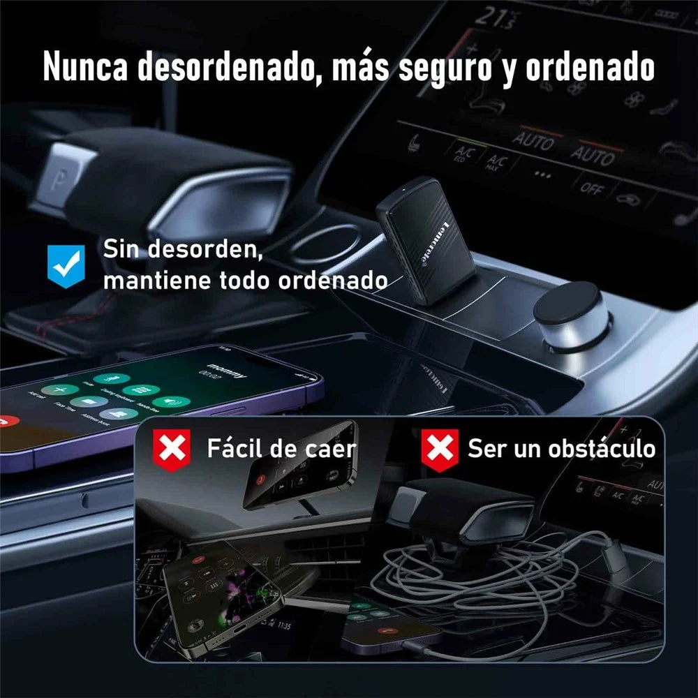 LEMORELE P90 Wireless CarPlay Adapter Plug and Play 2 in 1 Android Auto Converter with USB-C Adapter - 3