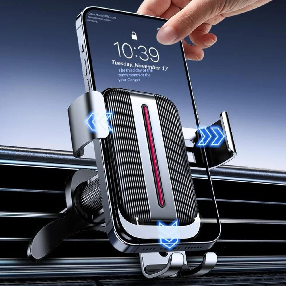 Car Phone Holder Air Vent Mount Gravity Auto-Lock 360 Degree Rotating Stand for 4.7-7.2 Inch Smartphone - Silver - 6