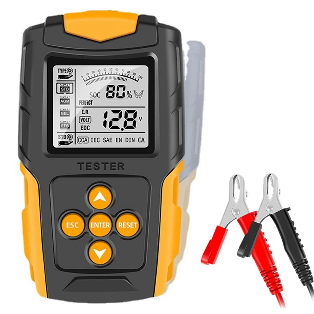 E-FAST TK100 12V / 24V Car Battery Tester Battery Analyzer Digital Resistance Measuring Instrument - Orange - 1