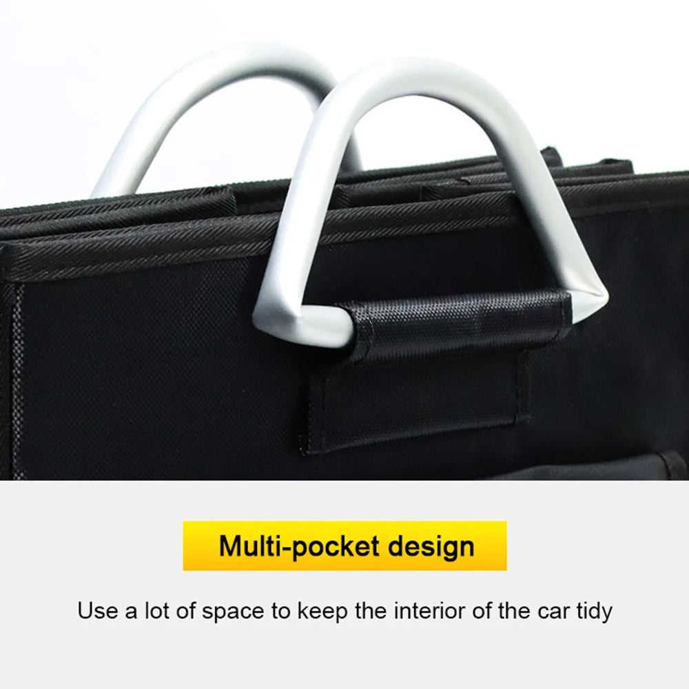 YH-4331 100L Car Trunk Storage Box Storage Case Outdoor Travel Trunk Organizer with Lid for SUV - Black - 6