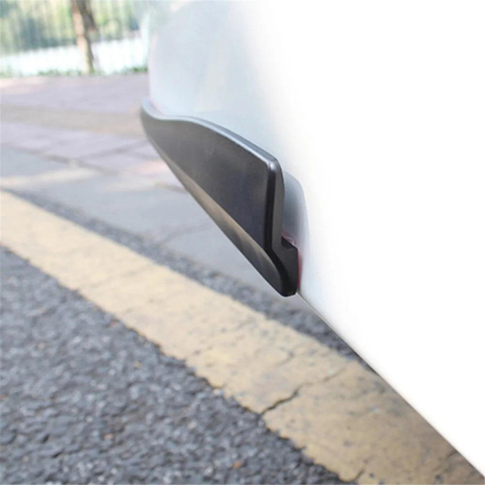 1 Pair Car Front Bumper Protective Strips Carbon Fiber Texture Anti-Collision Adhesive Silicone Strips, Size S - Black - 6