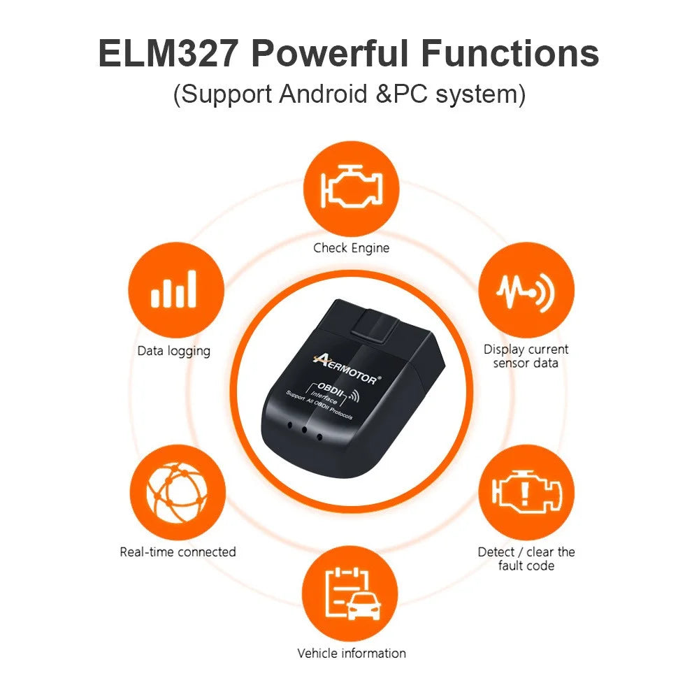 AERMOTOR ELM327 WIFI V1.5 OBD2 Scanner Car OBDII Code Reader Diagnostic Tool (Chip: PIC18F25K80) - 4