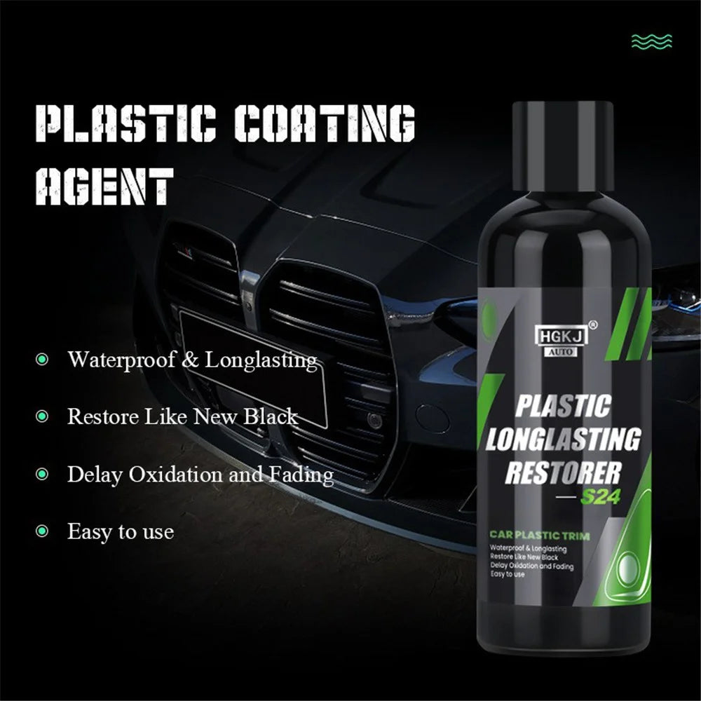 HGKJ AUTO-S24 100ml Longlasting Plastic Restorer Car Vehicle Trim Coating Renovator Repair Liquid - 2