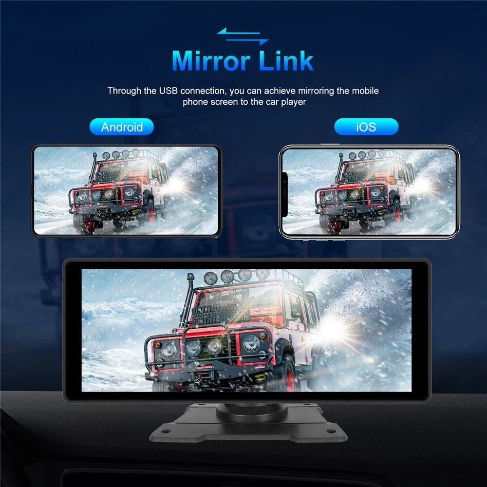 W912A 10.26-inch HD Portable Video Car Player with 2 Stand, AUX Cable, View Angle Adjustable Mirror Link Car Monitor - 6