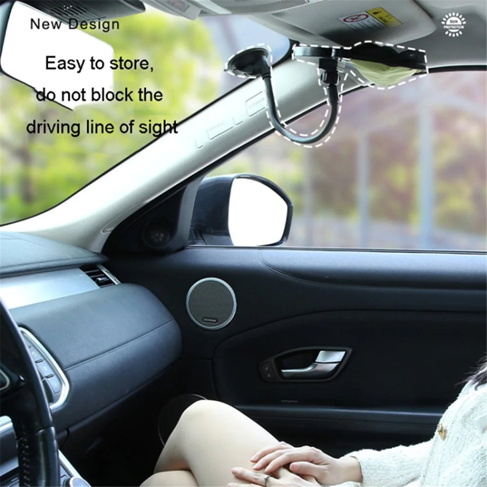 Car Window Sun Shade UV Protection Adjustable Auto Window Shade with Suction Cup - Green - 4