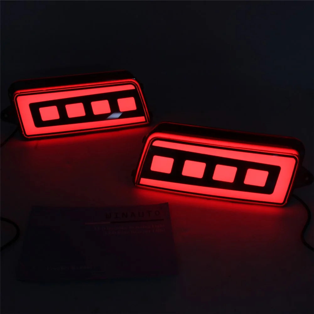 For Grand Cherokee 2005-2010 1 Pair Car Rear Bumper Light Red LED DRL Turn Signal Brake Lamp - Red - 2