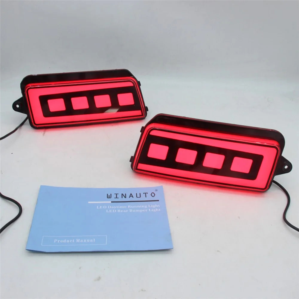 For Grand Cherokee 2005-2010 1 Pair Car Rear Bumper Light Red LED DRL Turn Signal Brake Lamp - Red - 6