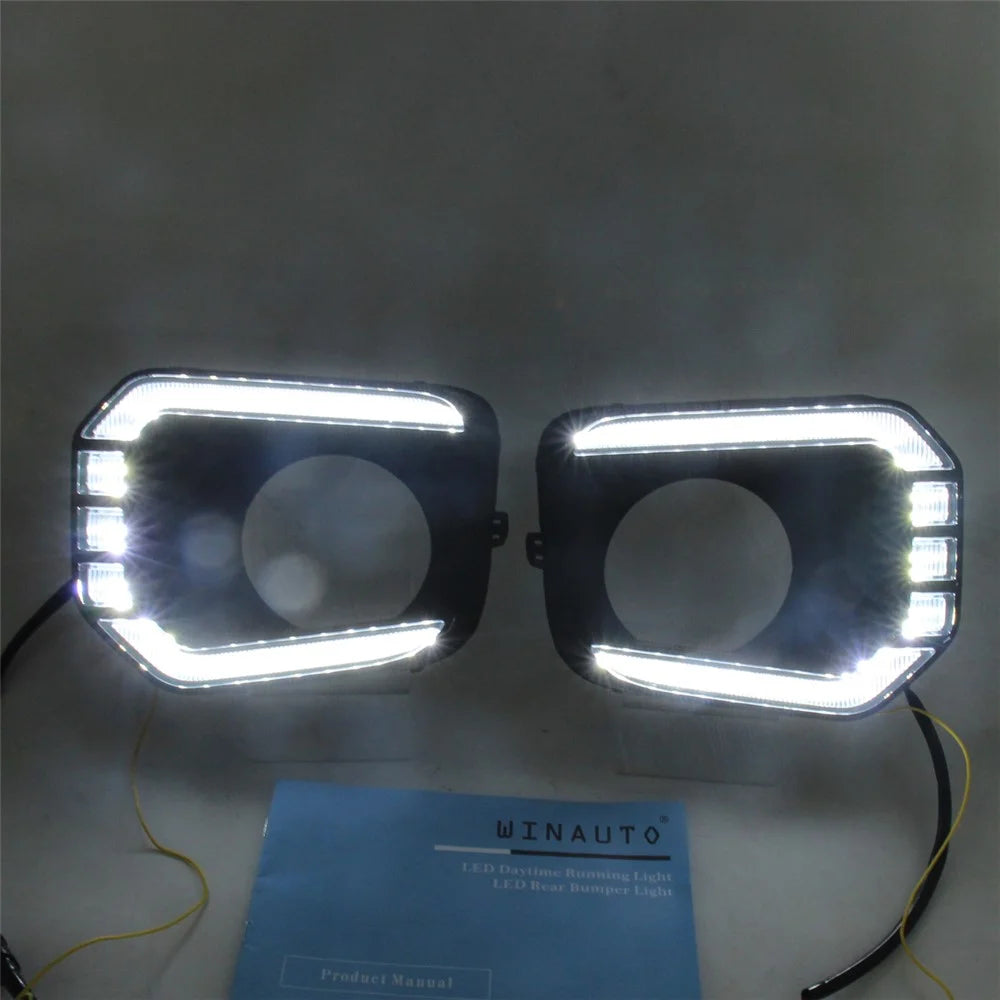 For Toyota Tacoma 2016-2023 1 Pair Car DRL Light White+Yellow LED Daytime Running Turn Signal Lamp - 2