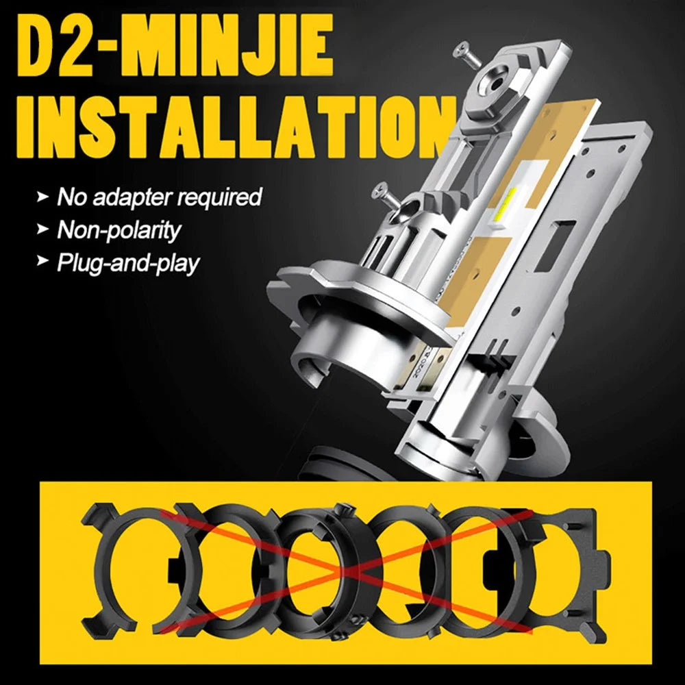 HAIZG 2Pcs H7 Car LED Head Lamp Bulbs 10000LM 50W Aviation Grade Aluminum LED Headlight - 4