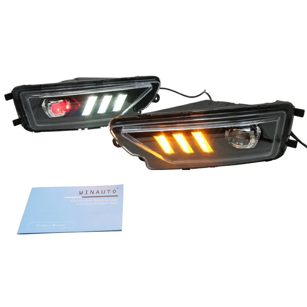 WINAUTO 1 Pair for Amarok 2016-2020 3-Color LED Daytime Running Lights Turn Signal Lamp - 2