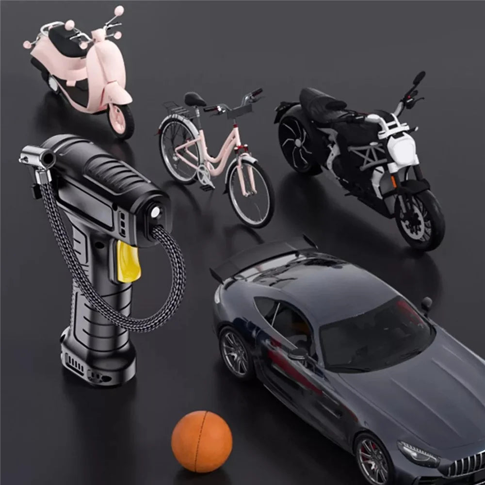 Rechargeable Wireless Electric Air Pump Digital Display Car Motorcycle Bike Tire Inflator - 7
