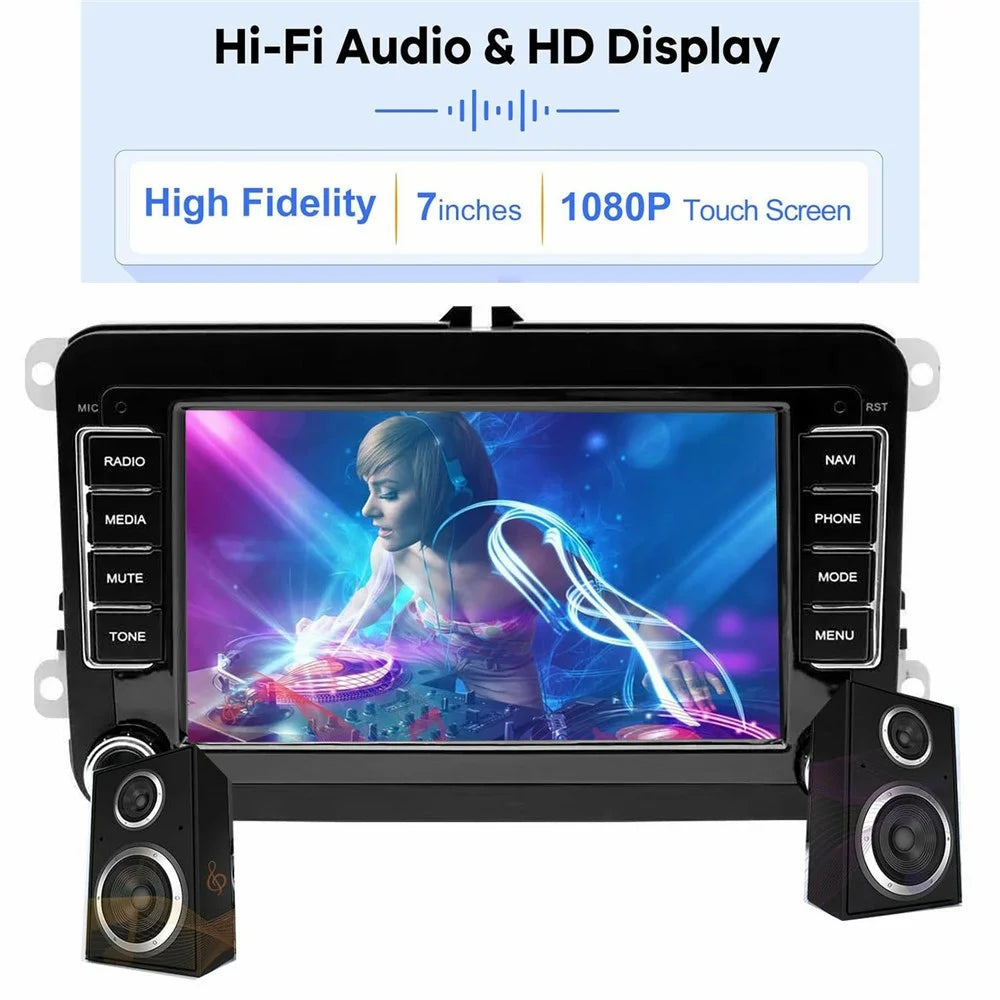 7 Inch Android 13 Car Stereo Radio for Volkswagen Jetta / Beetle / Tigen / Passat / Golf / Polo / Mainz / Turan / Bora / Yada / Skoda Octavia / SEAT Altay 2GB+32GB Wireless Carplay Touch Screen Car Radio - Black - 2