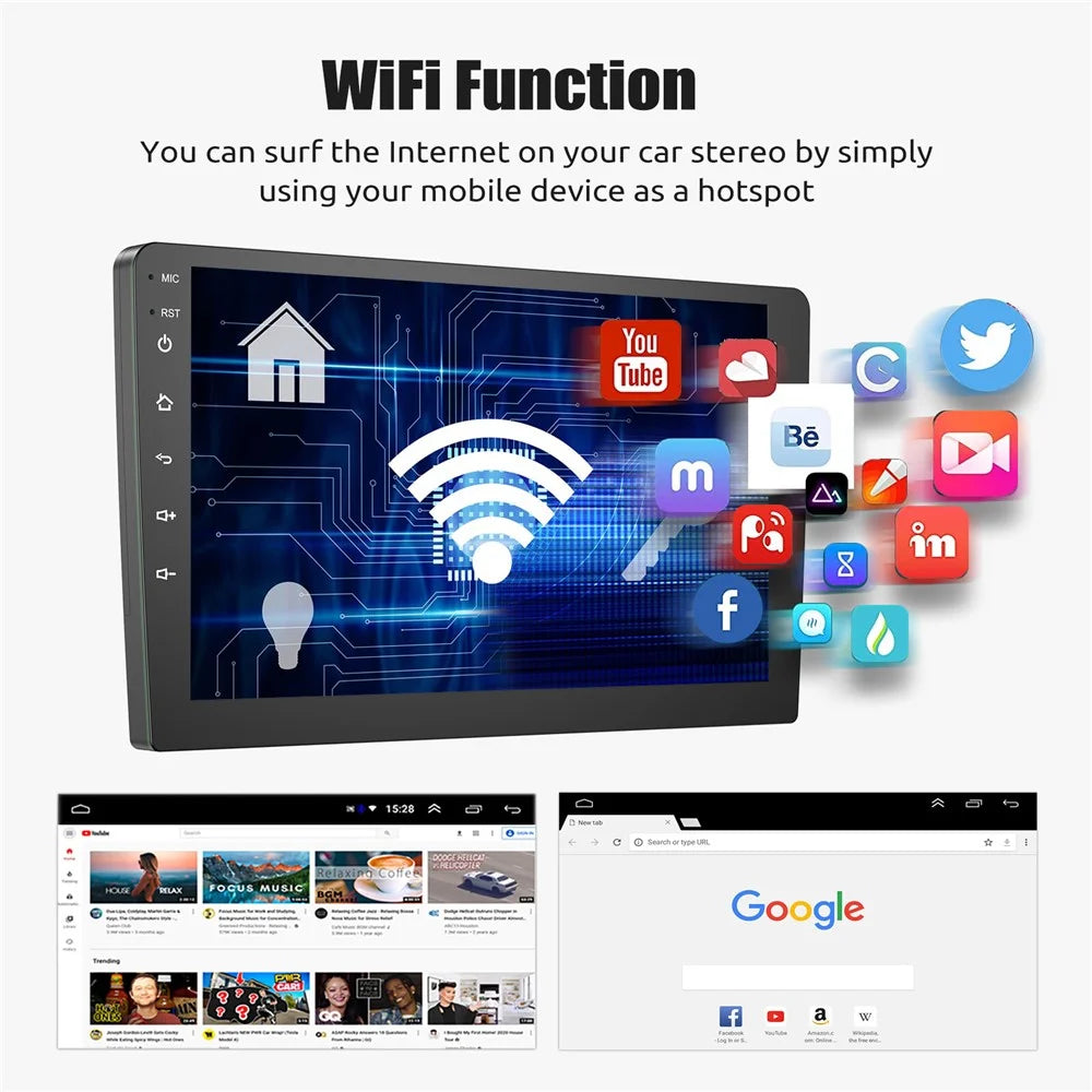 R911C 2+32GB 9 Inch Android 15 Wireless CarPlay Android Auto GPS Navigation Screen with 12-LED Rearview Camera - 5