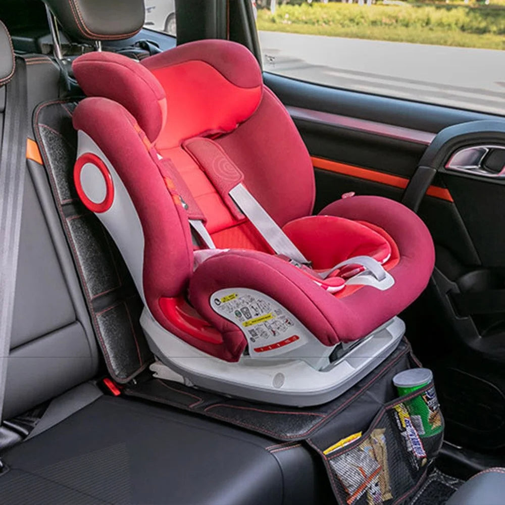 JF004 Waterproof Car Seat Protector for Child Car Seat and Pets, Soft Seat Protection Pad with Storage Pocket - Circle - 2