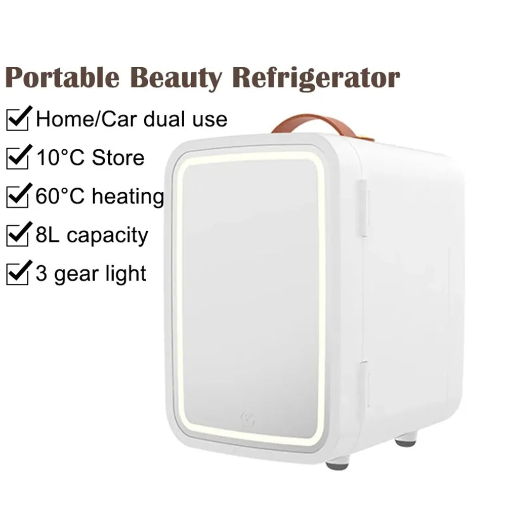Car Refrigerator 8L Mini Dual Purpose Cooler Warmer Fridge AC / DC Small Refrigerator for Home Car Food Makeup - 2