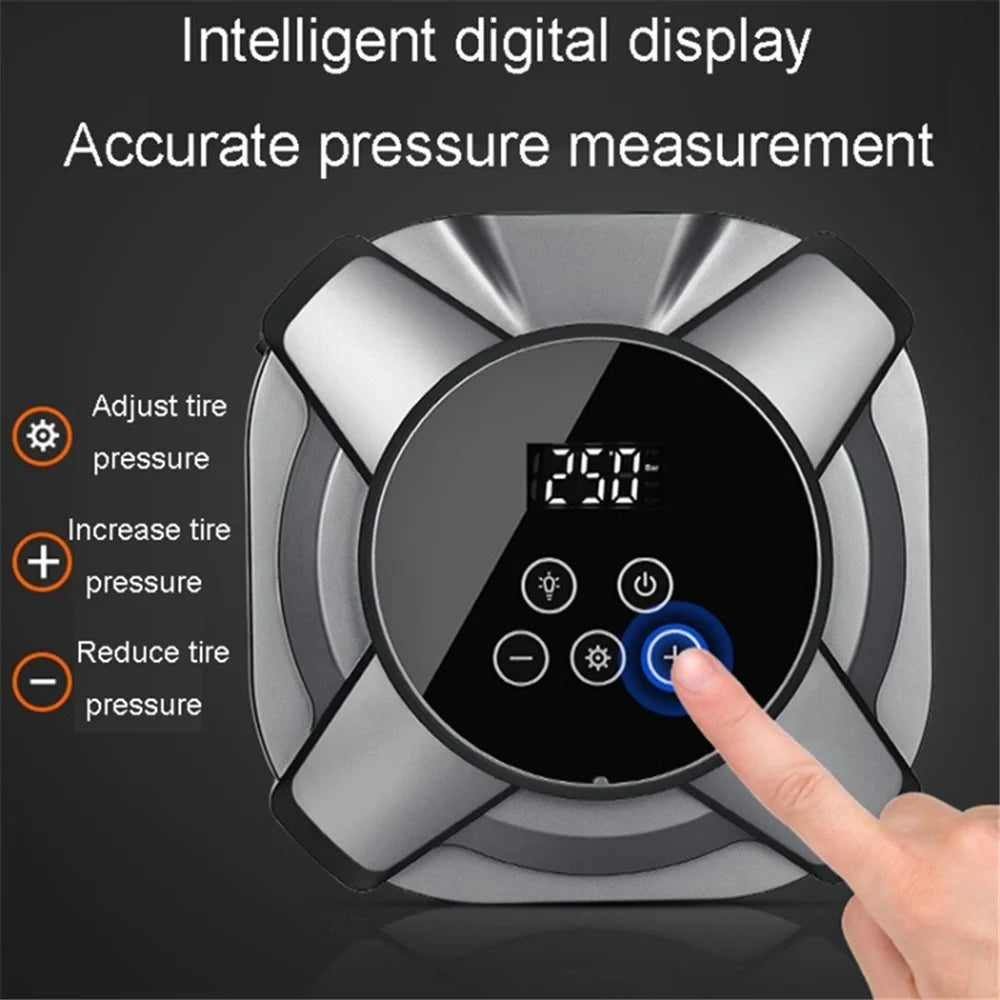 ZY5201 30 Cylinder 12V Car Tire Pressure Measurement Digital Display Smart Inflatable Pump - Silver - 2