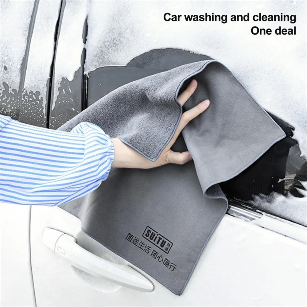 SUITU ST-9000-5A 30x40CM Soft Coral Fleece + Suede Cleaning Cloth Super Water-Absorbent Towel for Car, Home - 6