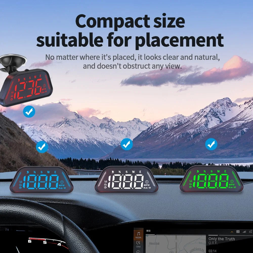 G23 GPS HUD Head-Up Display Universal Car Speedometer with Compass Altitude Auto On / Off - Black - 7