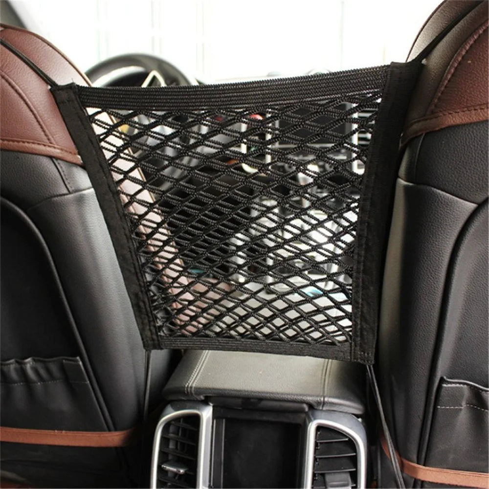 2-Layer Universal Car Seat Net Organizer Mesh Cargo Net Pouch Driver Storage Netting Pouch - 4