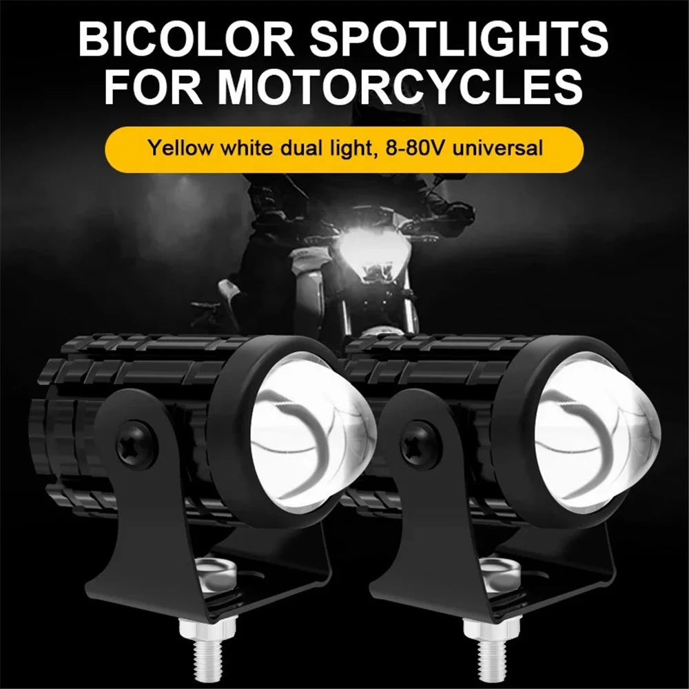 2Pcs IP67 Waterproof Motorcycle Super Bright Spotlight ATV Motorbike LED Headlights with Switch - 2
