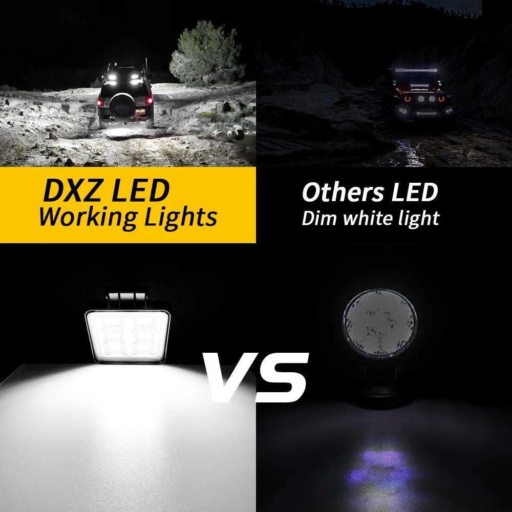 144W 48LED Car SUV Off-Road 4-inch Square Floodlight Waterproof Vehicle Bright Flood Lamp - 4