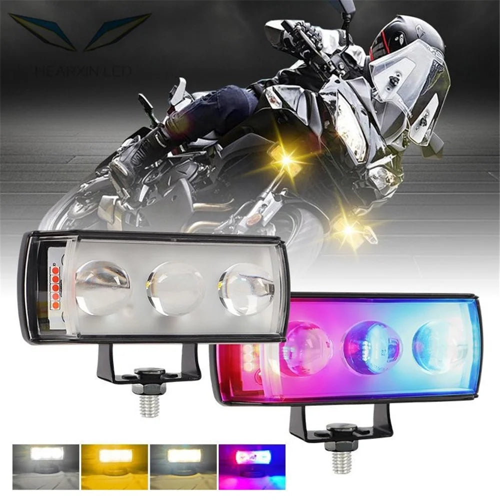 A086-3C 3 LED Motorcycle Spotlight Waterproof Aluminum Shell 12-60V Motorbike Headlight - 4