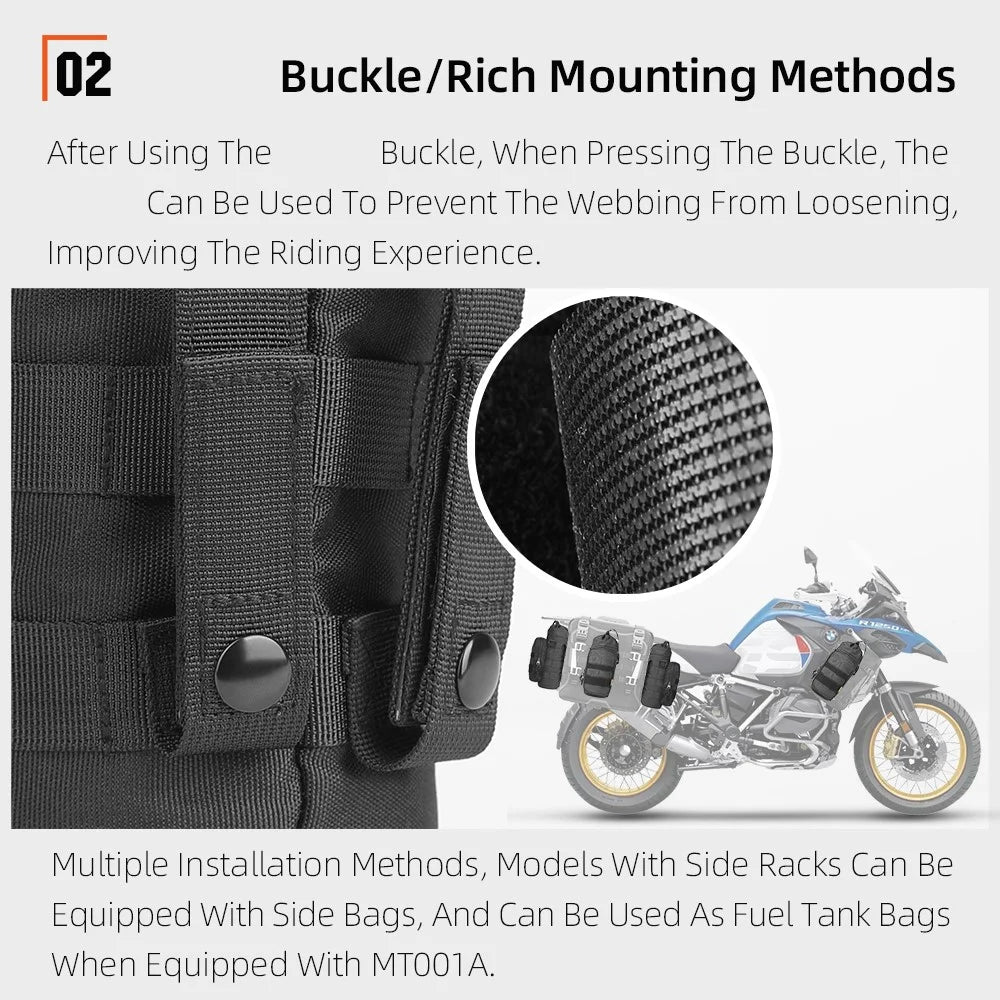 RHINOWALK Mechanic MJX2006BK Thermal Aluminum Liner Expanded Motorcycle Water Bottle Holder Bag, 10.5x22cm - 4